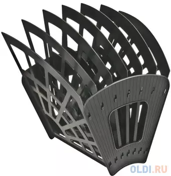 Лоток для бумаг СТАММ "Эконом", 7-ми секционный, 6 отделений, черный, ЛТ418