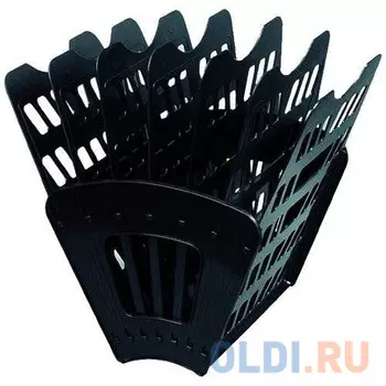 Лоток для бумаг, вертикально-горизонтальный, шестисекционный, черный Лт-96