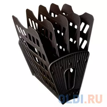 Лоток для бумаг, вертикально-горизонтальный, пятисекционный, черный Лт-91