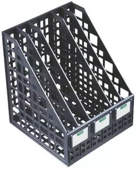 Лоток для бумаг, вертикальный, сборный, 5 отделений, черный ЛТ85