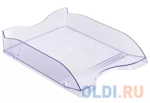 Лоток горизонтальный для бумаг СТАММ "Люкс", тонированный голубой, ЛТ63