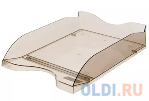 Лоток горизонтальный для бумаг СТАММ "Люкс", тонированный коричневый, ЛТ67