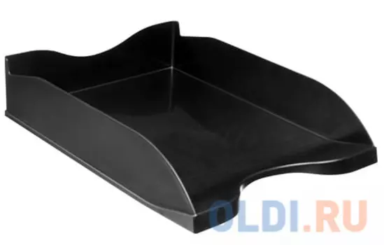 Лоток горизонтальный для бумаг СТАММ "Люкс", полипропилен, черный, ОФ888