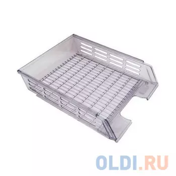 Лоток горизонтальный с пазами, тонированный, серый ЛТ78