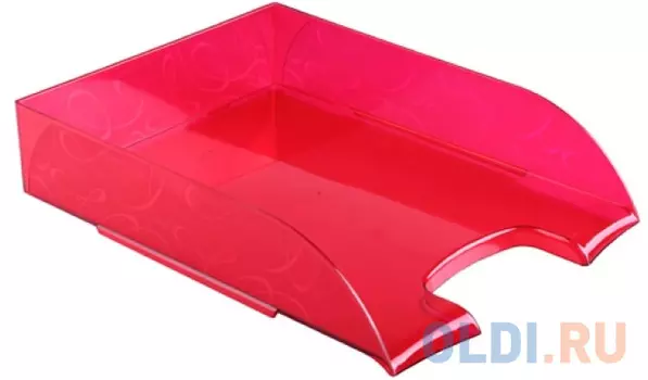 Лоток горизонтальный Стамм ЛТ484 Frost 245х320х65мм темно-красный/тонированный пластик