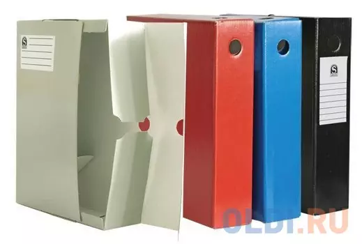 Лоток-коробка архивный, лакированный микрогофрокартон, 470 г/кв.м,250x75x315 мм, белый