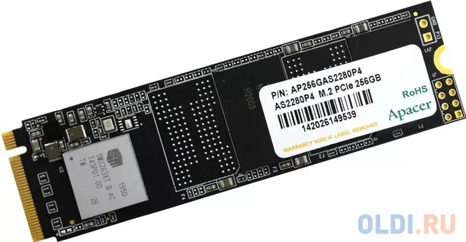 M.2 2280 256GB Apacer AS2280P4 Client SSD AP256GAS2280P4 PCIe Gen3x4 with NVMe, 1800/1100, IOPS 150/240K, MTBF 1.5M, 3D TLC, 437TBW, 1.56DWPD, Bulk {1