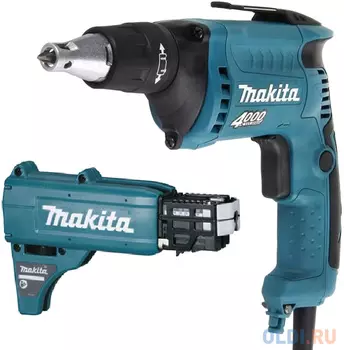 Makita FS4000JX2 Шуруповерт [FS4000JX2] { 570Вт,0-4000об\\м,6-ти гр1\\4",1.3кг,шуруп-6мм,д\\г\\карт-5мм,насад д\\зав шуруп в лент,MakPac }