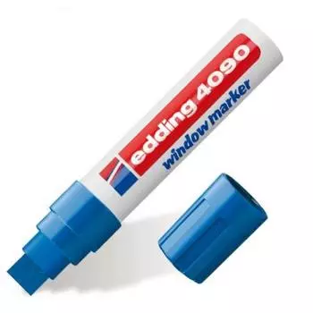 Маркер для окон и стекла EDDING 4090, 4-15 мм, смываемый, на меловой основе, синий, Е-4090/3