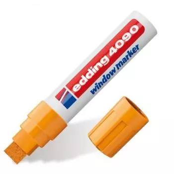 Маркер для окон и стекла EDDING 4090, 4-15 мм, смываемый, на меловой основе, оранжевый, E-4090/66