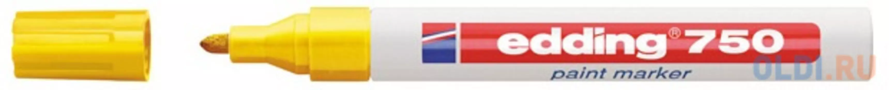 Маркер-краска лаковый, 2-4 мм, желтый, пулевидный нак., EDDING, 750
