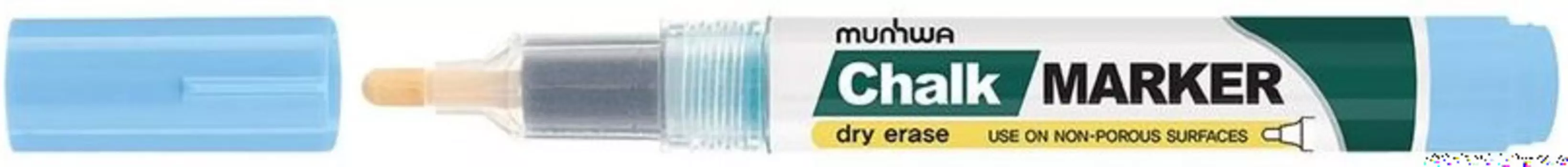 Маркер меловой MUNHWA "Chalk Marker", сухостираемый, 3 мм, на спиртовой основе, голубой, CM-02