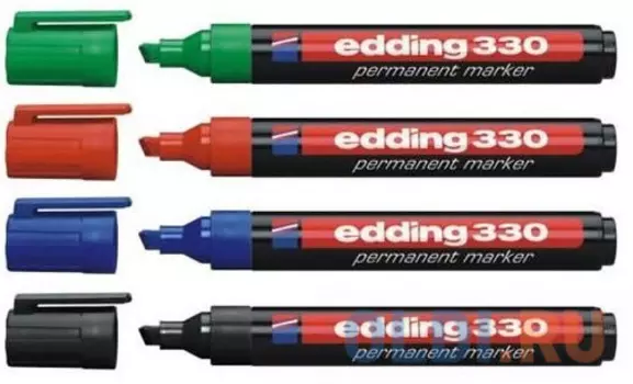 Маркер перманентный, 1-5 мм, зеленый, клиновидный нак., EDDING, 330