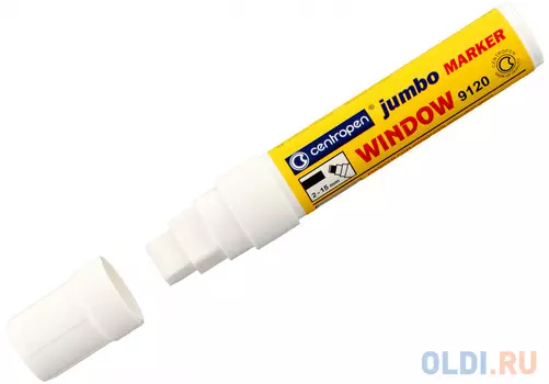 Маркер перманентный Centropen JUMBO Window 2 мм белый 9120/Б