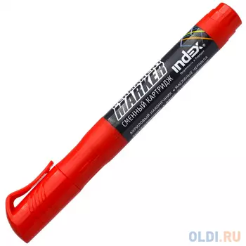 Маркер перманентный Index IMPR600/RD 3 мм красный со сменными чернилами IMPR600/RD