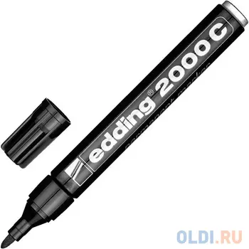 Маркер перманентный (нестираемый) EDDING 2000, круглый наконечник, 1,5-3 мм, алюминиевый корпус, черный, E-2000C/1