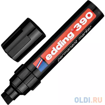 Маркер перманентный (нестираемый) EDDING 390, скошенный наконечник, 4-12 мм, черный, E-390/1