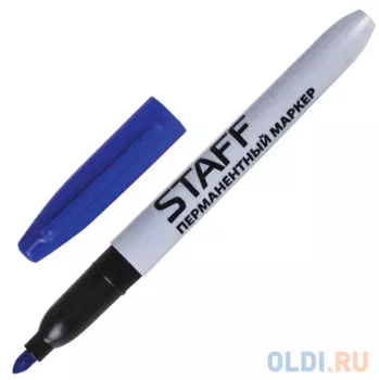 Маркер перманентный STAFF Маркер перманентный (нестираемый) 2 мм синий
