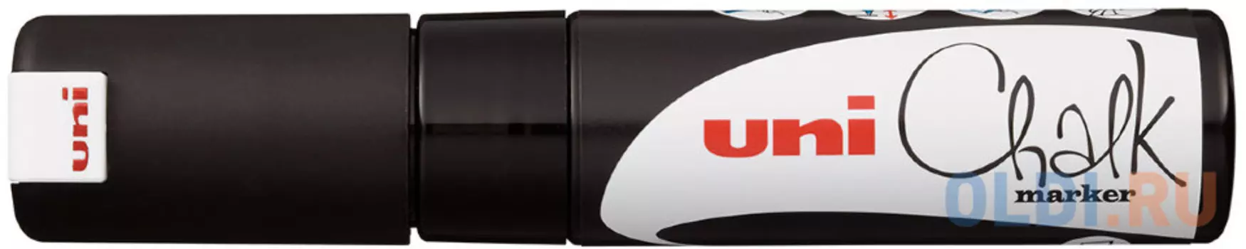 Маркер стираемый для окон, стекла и досок UNI "Chalk", на меловой основе, 8 мм, черный, PWE-8K BLACK