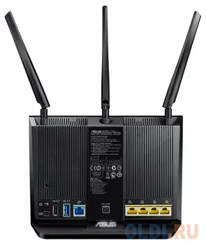 Маршрутизатор ASUS RT-AC68U Двухдиапазонный маршрутизатор AC1900, Gigabit LANx4, USB 2.0 x 1, USB 3.0 x 1 3G/4G/Printer server