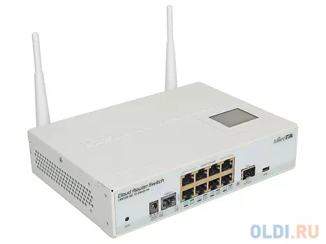 Коммутатор MikroTik CRS109-8G-1S-2HnD-IN Cloud Router Switch with Atheros AR9344 CPU, 128MB RAM, 8xGigabit LAN, 1xSFP, 2.4Ghz 802.11b/g/n wireless, R
