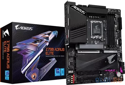 Материнская плата Gigabyte Z790 AORUS ELITE Soc-1700 Intel Z790 4xDDR5 ATX AC`97 8ch(7.1) 2.5Gg RAID+HDMI+DP