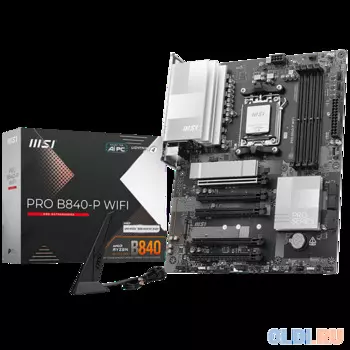 Материнская плата MSI PRO B840-P WIFI B840, AM5, 4*DDR5, 5*PCIEx16, 2*M.2, 2*TypeC, 1*USB3.2Gen2, 4*USB3.2Gen1, 8*USB2.0, 4*SATA3.0, 2.5G, HDMI, ATX,