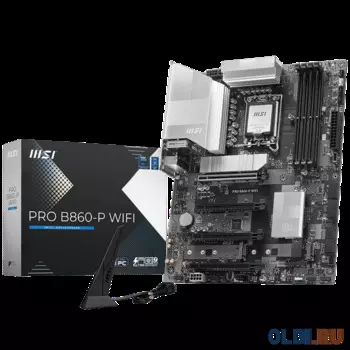 Материнская плата MSI PRO B860-P WIFI B860, LGA1851, 4*DDR5, 4*PCIEx16, 3*M.2, 1*TypeC, 2*USB3.2Gen2, 6*USB3.2Gen1, 8*USB2.0, 4*SATA3.0, 5G, Type-C DP
