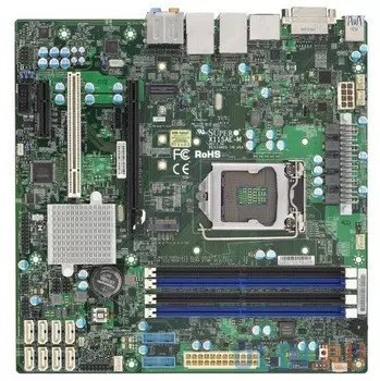 Мат плата Supermicro MBD-X11SAE-M-O mATX, LGA1151, Intel C232, 4xDDR4, 8xSATA3, 2xGbE, no IPMI, DVI, DP, HDMI