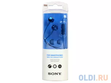 Гарнитура SONY EX155AP вкладыши, цвет синий