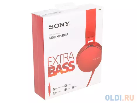 Наушники (гарнитура) Sony MDRXB550APR.E Red