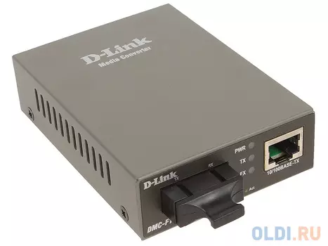 Медиаконвертер D-Link DMC-F15SC/A1A Медиаконвертер с 1 портом 10/100Base-TX и 1 портом 100Base-FX с разъемом SC для одномодового оптического кабеля (д