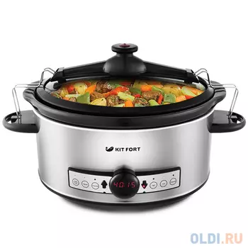 Медленноварка Kitfort КТ-214 6.5л 320Вт серебристый/черный