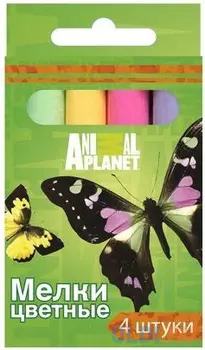 Мелки школьные Action ANIMAL PLANET 4 штуки 4 цвета от 3 лет AP-CC-4
