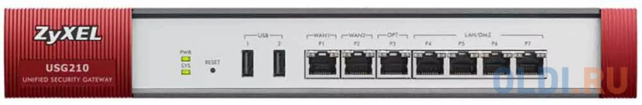 Межсетевой экран Zyxel USG210 4xLAN USB серебристый