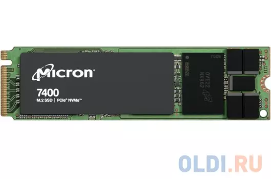 Micron 7400 PRO, 480GB, SSD, M.2(2280), NVMe, PCIe 4.0 x4, 3D TLC, R/W 4400/530MB/s, IOPs 120 000/25 000, 800TBW, DWPD 1 (5 лет)
