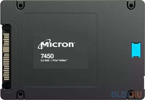 Micron SSD 7450 MAX, 800GB, U.3(2.5" 15mm), NVMe, PCIe 4.0 x4, 3D TLC, R/W 6800/1400MB/s, IOPs 530 000/145 000, TBW 4300, DWPD 3 (12 мес.)
