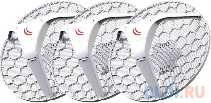 MikroTik LHG 5 Tripack (Three units of LHG 5 with 24.5dBi 5GHz antenna, Dual Chain 802.11an wireless, 600MHz CPU, 64MB RAM, 1x LAN, POE, PSU, RouterOS