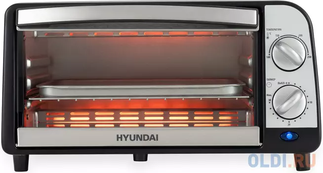 Мини-печь Hyundai MIO-HY071 9л. 800Вт серебристый/черный