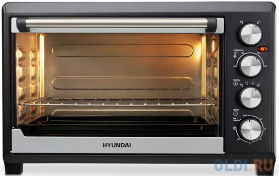 Мини-печь Hyundai MIO-HY075 38л. 2000Вт серебристый/черный