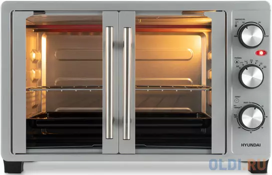 Мини-печь Hyundai MIO-HY077, серебристый