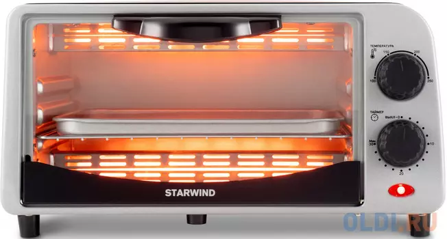 Мини-печь StarWind SMO2042 чёрный серебристый