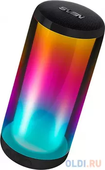 Мобильные колонки SVEN PS-260 1.0 чёрные (10W, mini Jack, USB, Bluetooth, micro SD, подсветка, USB Type-C, 2000 мA)