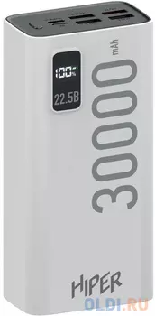 Мобильный аккумулятор Hiper EP 30000 30000mAh 3A QC PD 5xUSB белый (EP 30000 WHITE)