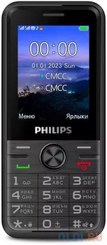 Мобильный телефон Philips Е6500(4G) Xenium черный моноблок 3G 4G 2Sim 2.4" 240x320 0.3Mpix GSM900/1800 FM microSD