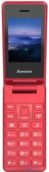 Мобильный телефон XENIUM X600 красный раскладной 2Sim 2.8" 240x320 Nucleus 0.3Mpix GSM900/1800 MP3 FM microSD max32Gb
