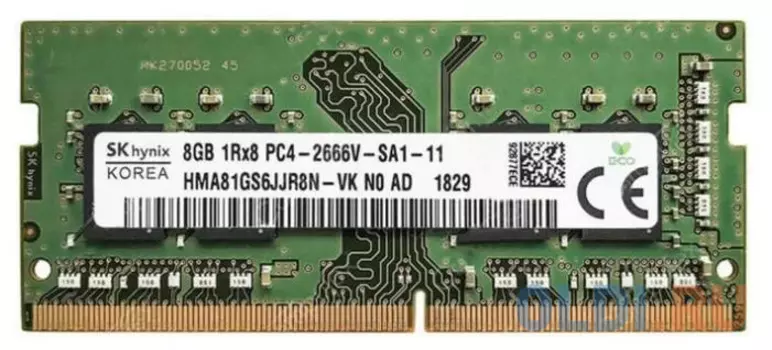 Оперативная память для компьютера Hynix HMA81GS6JJR8N-VKN0 SO-DIMM 8Gb DDR4 2666MHz