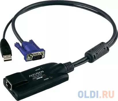 Модуль удлинителя VGA+K/M USB ATEN (KA7570-AX) 40 метр., 1xUTP Cat5e, для подкл. комп. к перекл. KH15xxA/KH15xxAi/KL15xxA/KL15xxAi/KH25xxA, макс.разр