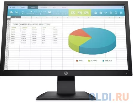 Монитор 20" HP P204 черный TN 1600x900 250 cd/m^2 5 ms VGA HDMI DisplayPort 5RD65AA