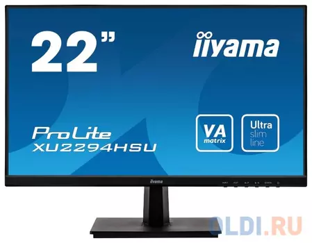 Монитор 22" iiYama XU2294HSU-B1 черный VA 1920x1080 250 cd/m^2 4 ms HDMI DisplayPort VGA Аудио USB